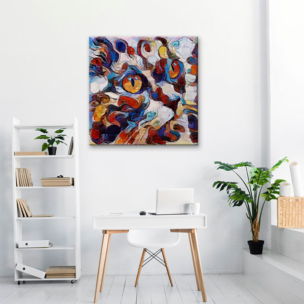 Renkli Soyut Kompozisyon Modern Sanat Duvar Tablosu Kanvas Tablo 4923