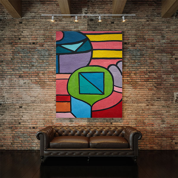 Renkli Geometrik Formlar Soyut Kanvas Tablo 5006