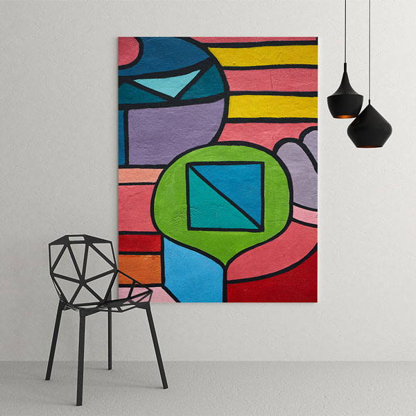 Renkli Geometrik Formlar Soyut Kanvas Tablo 5006