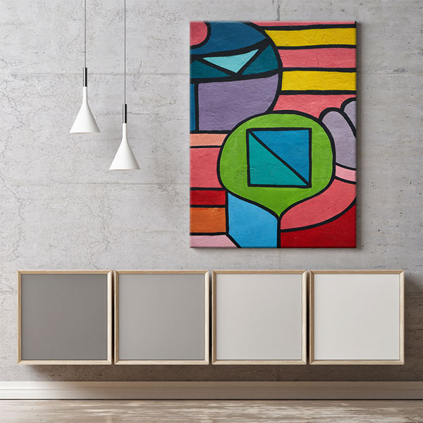 Renkli Geometrik Formlar Soyut Kanvas Tablo 5006