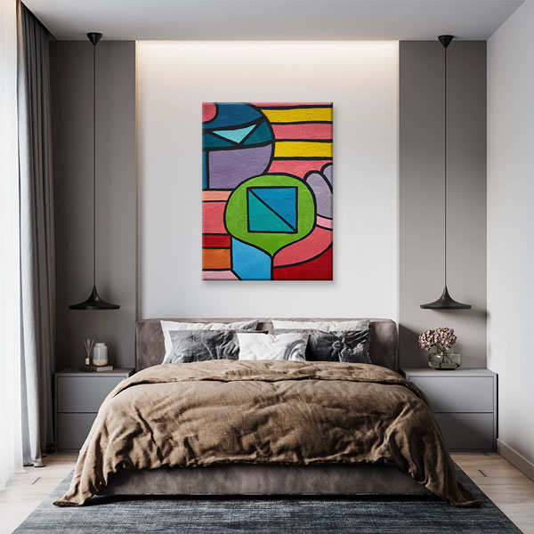 Renkli Geometrik Formlar Soyut Kanvas Tablo 5006