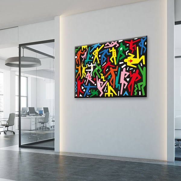 Renkli Dans Figürleri Temalı Grafik Sanat Kanvas Tablo 5045