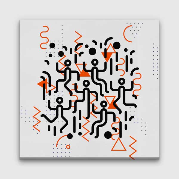 Geometrik Soyut Hareket Temalı Modern Kanvas Tablo 5050