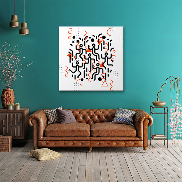 Geometrik Soyut Hareket Temalı Modern Kanvas Tablo 5050