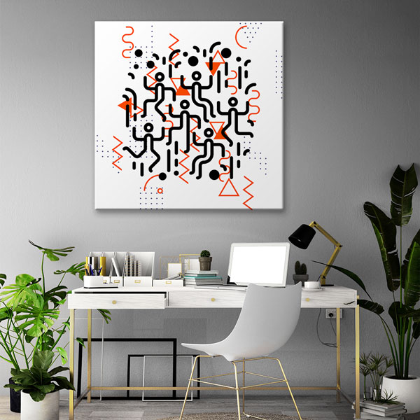 Geometrik Soyut Hareket Temalı Modern Kanvas Tablo 5050