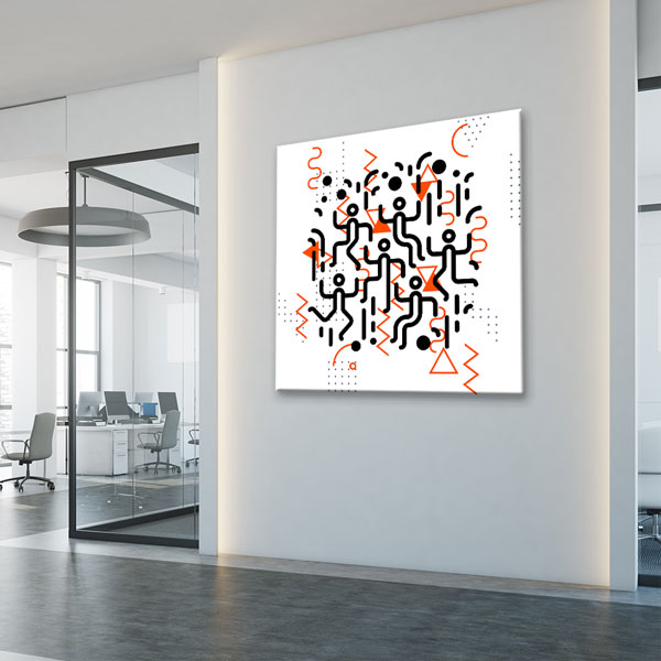 Geometrik Soyut Hareket Temalı Modern Kanvas Tablo 5050