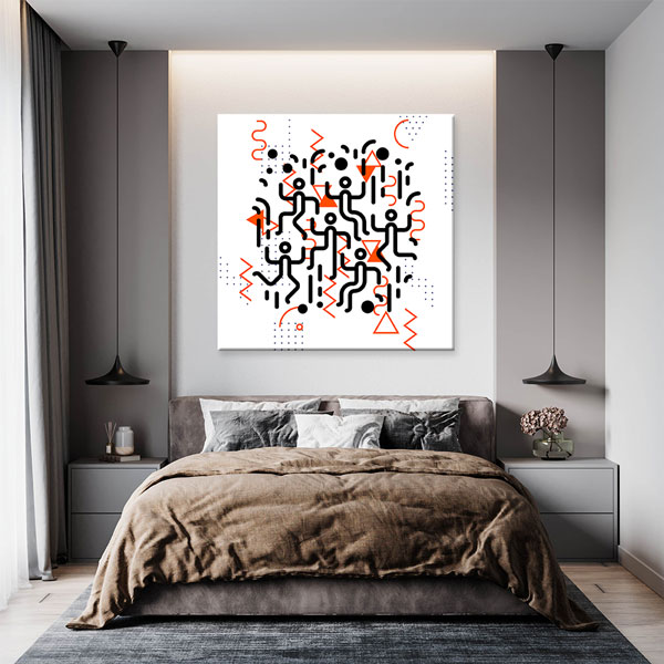 Geometrik Soyut Hareket Temalı Modern Kanvas Tablo 5050