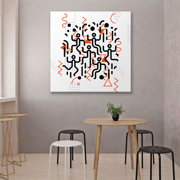 Geometrik Soyut Hareket Temalı Modern Kanvas Tablo 5050