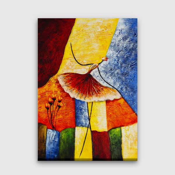 Renkli Balerin Figürü Temalı Sanatsal Kanvas Tablo 5062