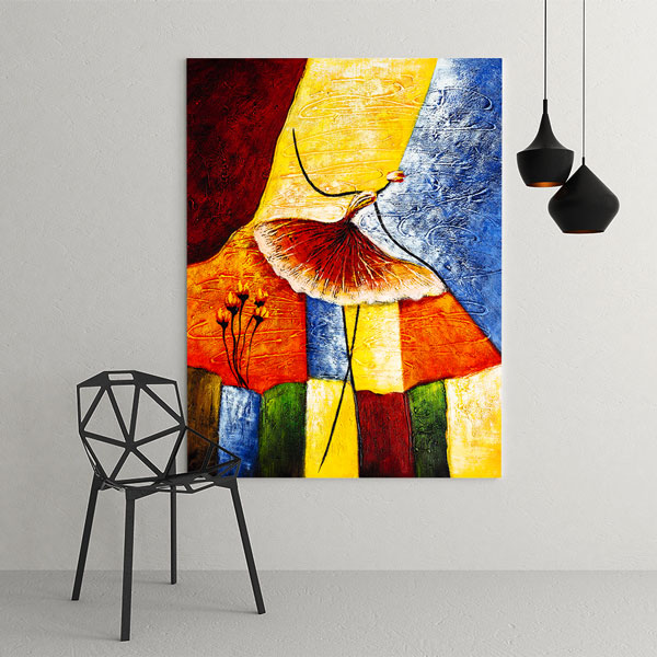 Renkli Balerin Figürü Temalı Sanatsal Kanvas Tablo 5062