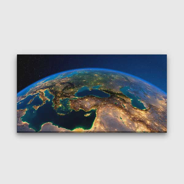 Uzaydan Dünya Görünümü Kanvas Tablo 5112