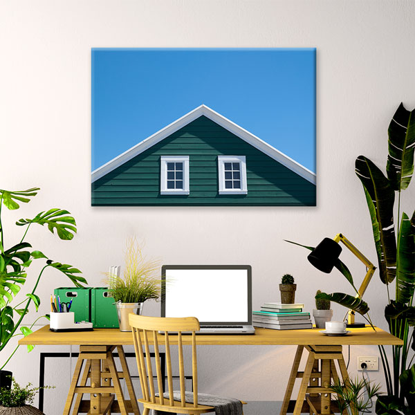 Yeşil Ev Cephe Detaylı Kanvas Tablo – 5541