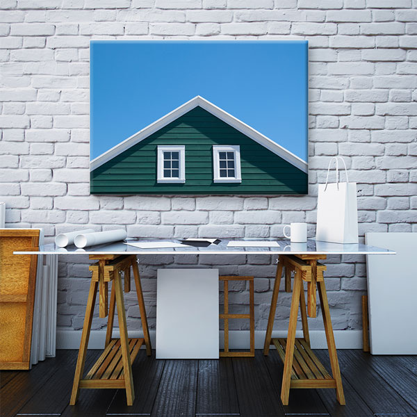 Yeşil Ev Cephe Detaylı Kanvas Tablo – 5541