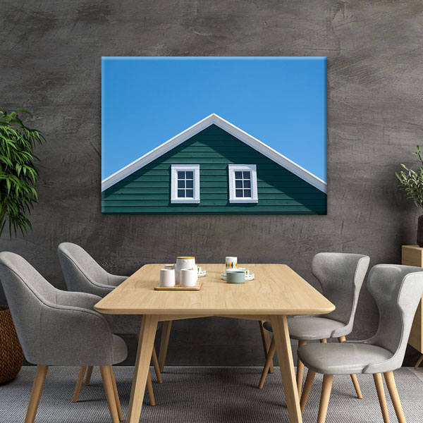 Yeşil Ev Cephe Detaylı Kanvas Tablo – 5541