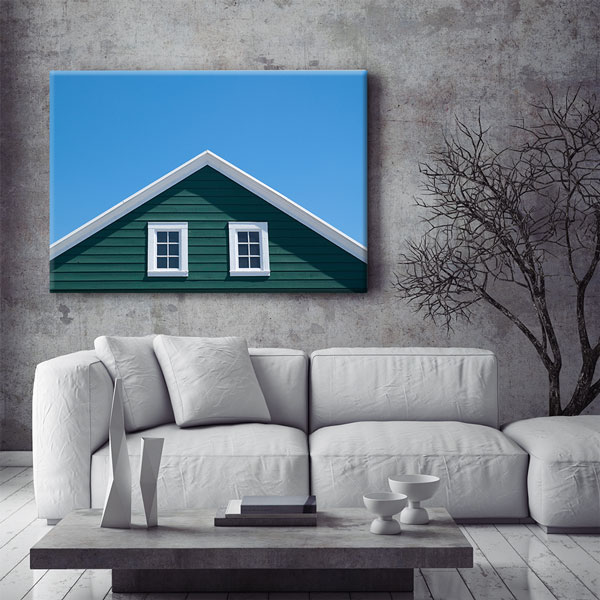 Yeşil Ev Cephe Detaylı Kanvas Tablo – 5541