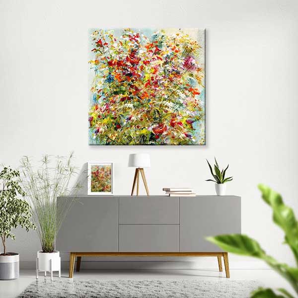 Soyut Çiçek Patlaması Temalı Kanvas Tablo 4228