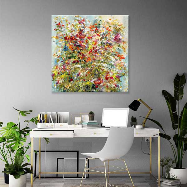Soyut Çiçek Patlaması Temalı Kanvas Tablo 4228