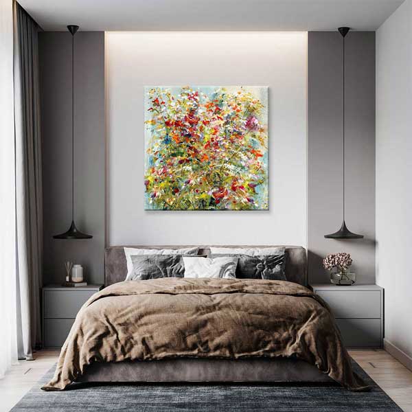 Soyut Çiçek Patlaması Temalı Kanvas Tablo 4228