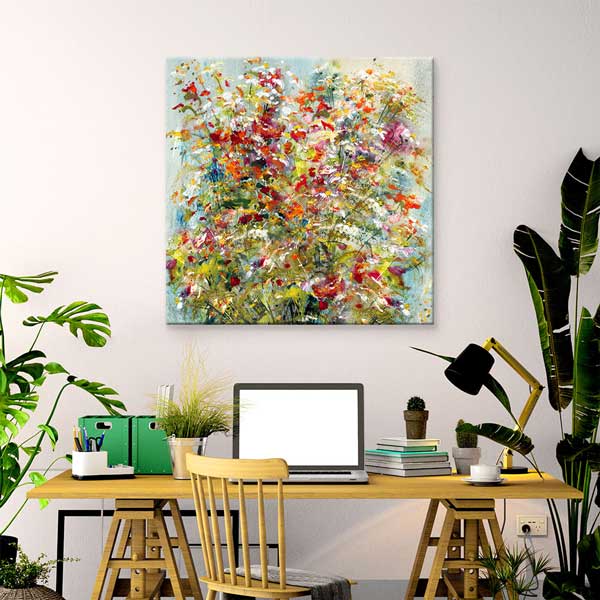 Soyut Çiçek Patlaması Temalı Kanvas Tablo 4228