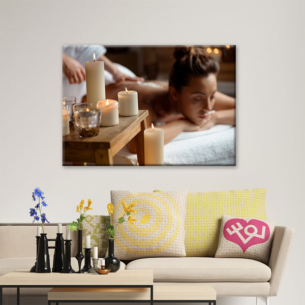 Spa Mum Işığı Masaj Kanvas Tablo – 5925