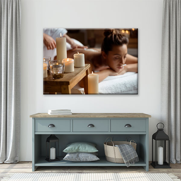 Spa Mum Işığı Masaj Kanvas Tablo – 5925