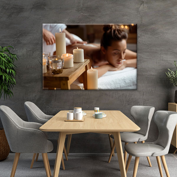 Spa Mum Işığı Masaj Kanvas Tablo – 5925