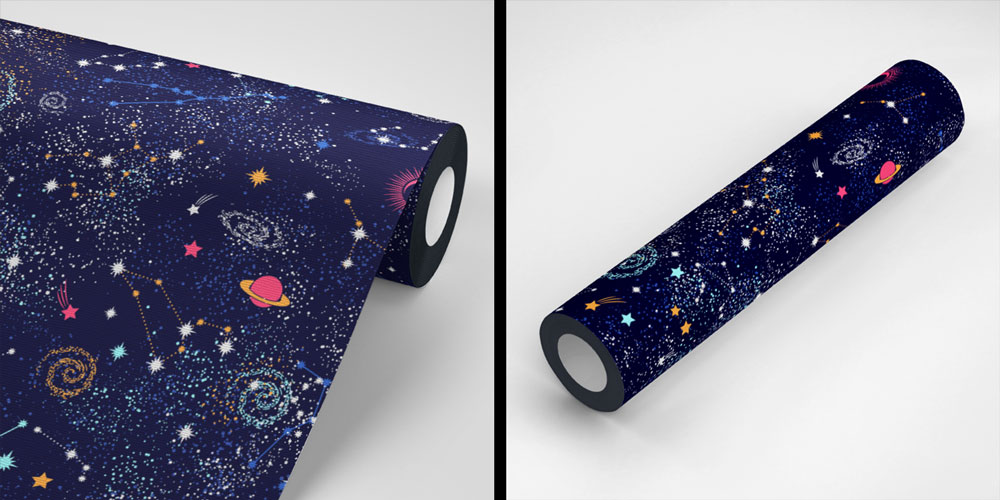 Takımyıldızları ve Gezegen Desenli Uzay Temalı Duvar Kağıdı 4337