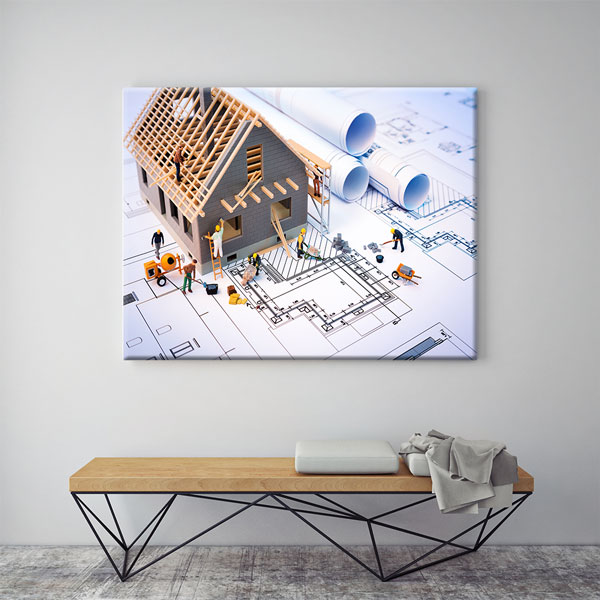 İnşaat Projesi ve Mimarlık Temalı Duvar Tablosu | Kanvas Tablo – 5531