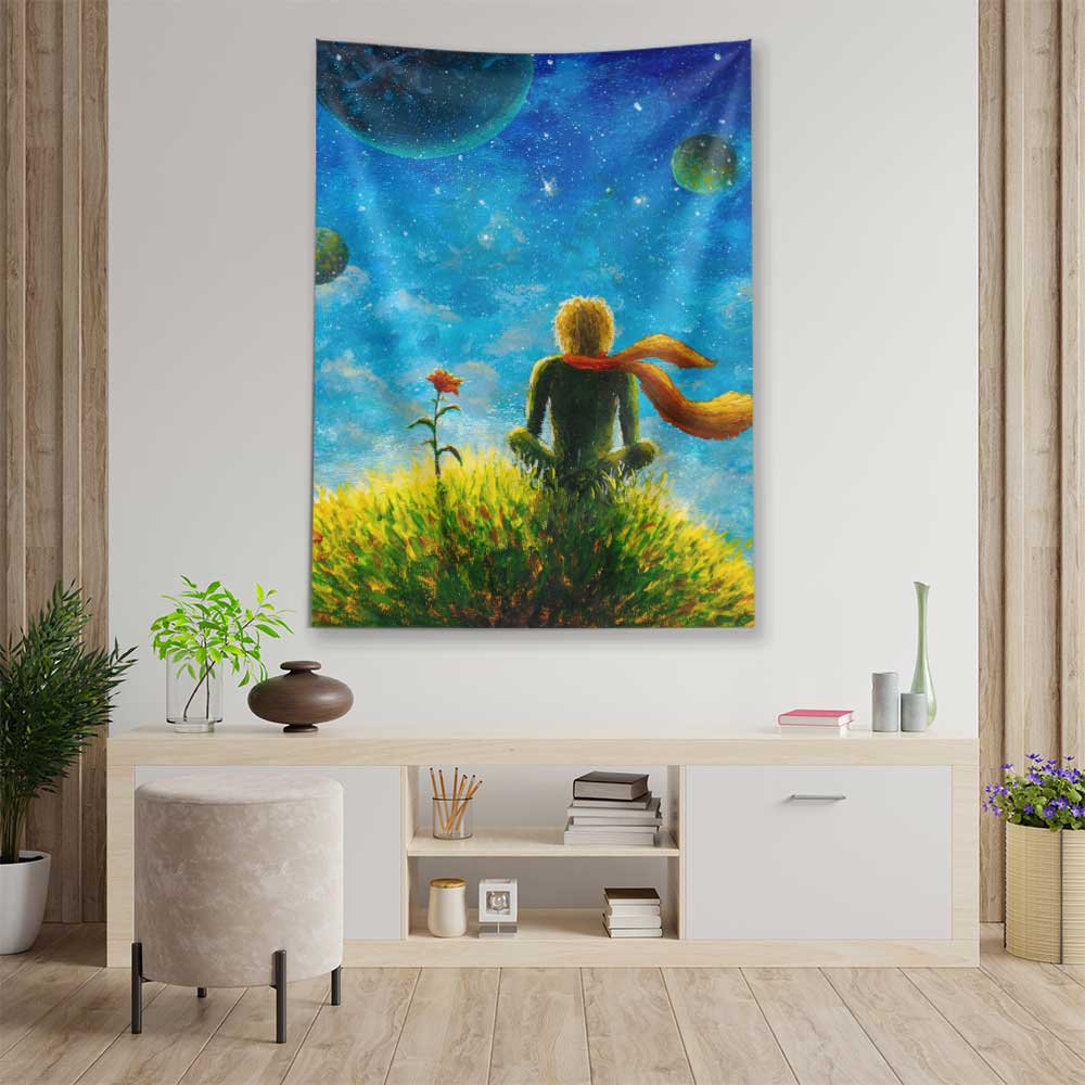 duvar-tasarimlari-4364-03 Küçük Prens Uzay Manzarası Duvar Örtüsü 4364