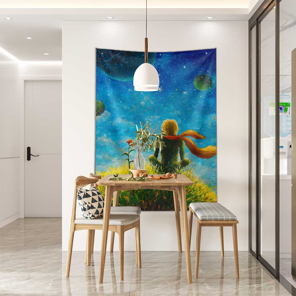 duvar-tasarimlari-4364-04 Küçük Prens Uzay Manzarası Duvar Örtüsü 4364