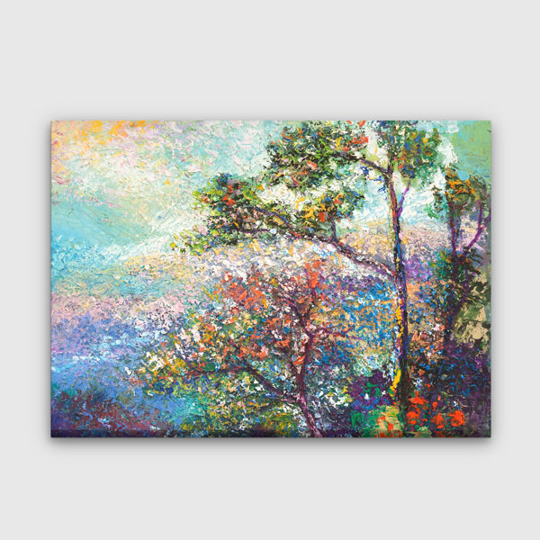 Renkli Ağaçlar ve Doğa Manzarası Empresyonist Kanvas Tablo 4389