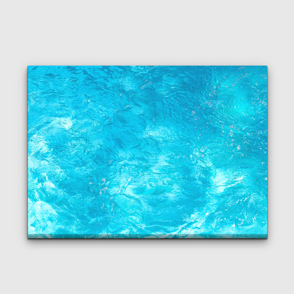 duvarda-tablo-4590-00 Parlak Turkuaz Su Dokusu Üstten Görünüm Deniz Temalı Duvar Tablosu 4590