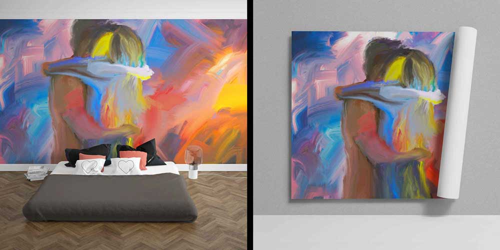 Soyut Romantik Sarılma Duvar Kağıdı 4490