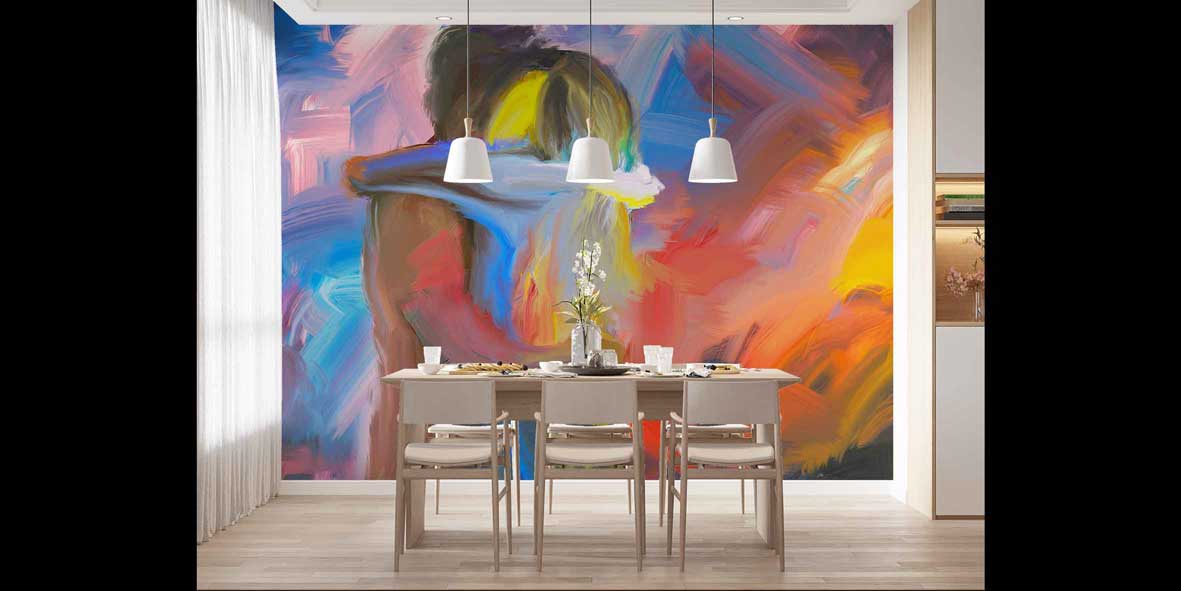 Soyut Romantik Sarılma Duvar Kağıdı 4490