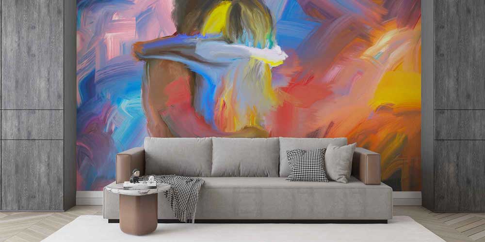 Soyut Romantik Sarılma Duvar Kağıdı 4490