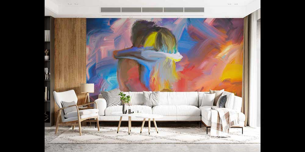 Soyut Romantik Sarılma Duvar Kağıdı 4490