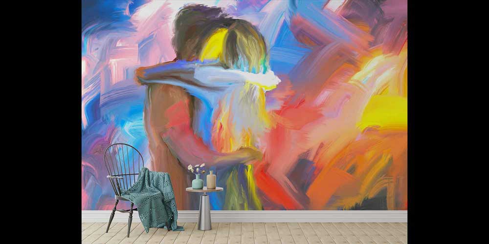 Soyut Romantik Sarılma Duvar Kağıdı 4490