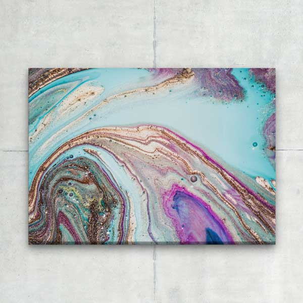 Pastel Tonlu Modern Ebru Desenli Duvar Tablosu Kanvas Tablo 12133