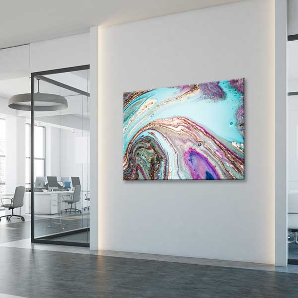 Pastel Tonlu Modern Ebru Desenli Duvar Tablosu Kanvas Tablo 12133