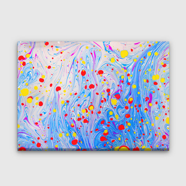 Geleneksel Türk Ebru Sanatı Desenli Renkli Duvar Tablosu Kanvas Tablo 12129