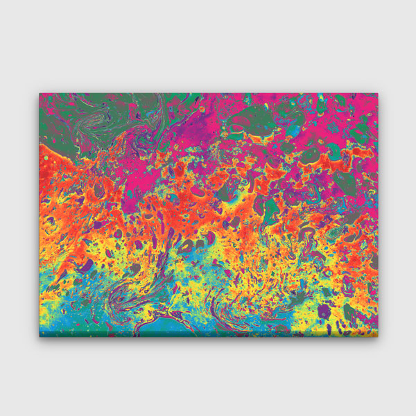 Canlı Renkli Modern Ebru Desenli Duvar Tablosu Kanvas Tablo 12135