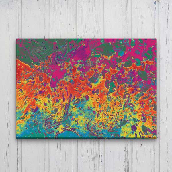Canlı Renkli Modern Ebru Desenli Duvar Tablosu Kanvas Tablo 12135