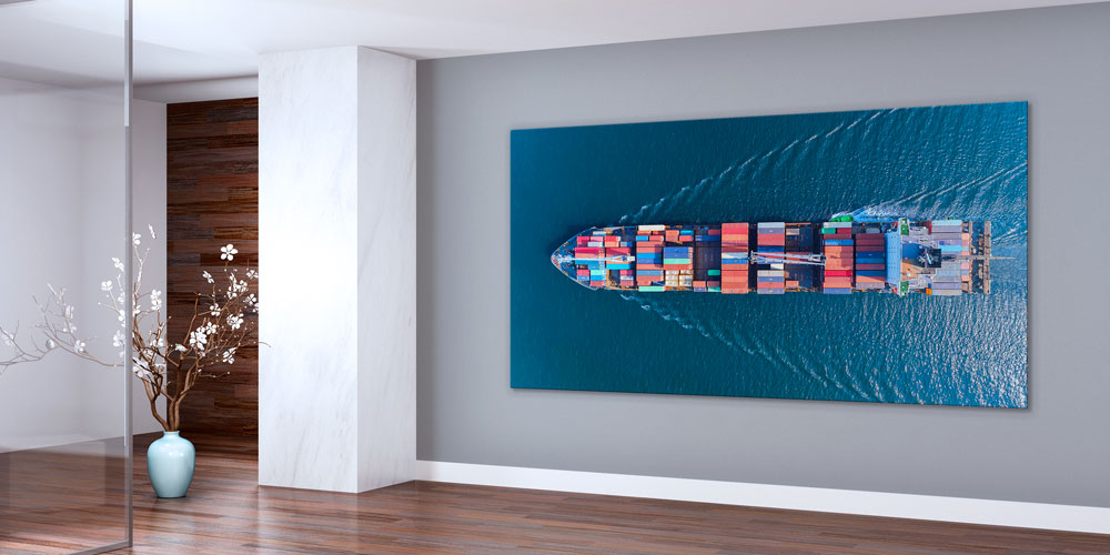 Konteyner Gemisi Deniz Taşımacılığı Temalı Büyük Ebat Duvar Dekoru 7958
