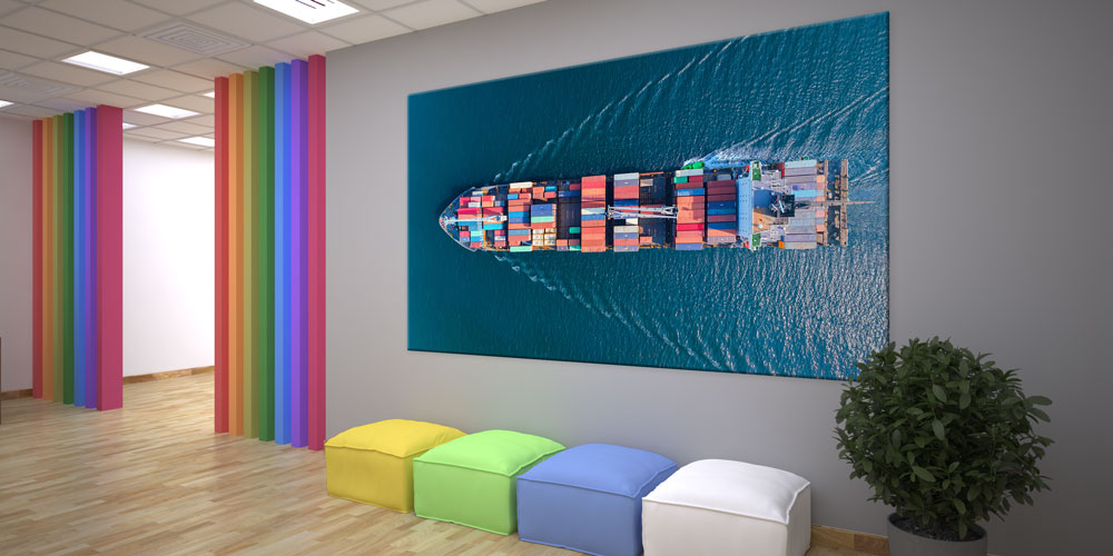 economy-wall-art-decor-7958-03 Konteyner Gemisi Deniz Taşımacılığı Temalı Büyük Ebat Duvar Dekoru 7958