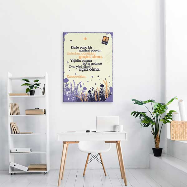 Karacaoğlan "Dinle Sana Bir Nasihat Edeyim" Şiiri Tablosu - Halk Edebiyatı Dekoru – G-248