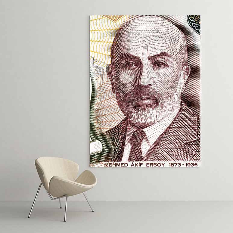 Mehmet Akif Ersoy Portre Tablosu - İstiklal Marşı Şairi Duvar Dekoru – G-206