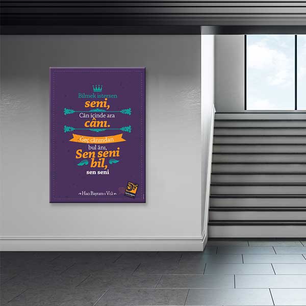 edebiyat-sinif-dekoru-g-226-03 Hacı Bayram-ı Veli "Sen Seni Bil" Şiiri Tablosu - Tasavvuf Edebiyatı Duvar Dekoru – G-226