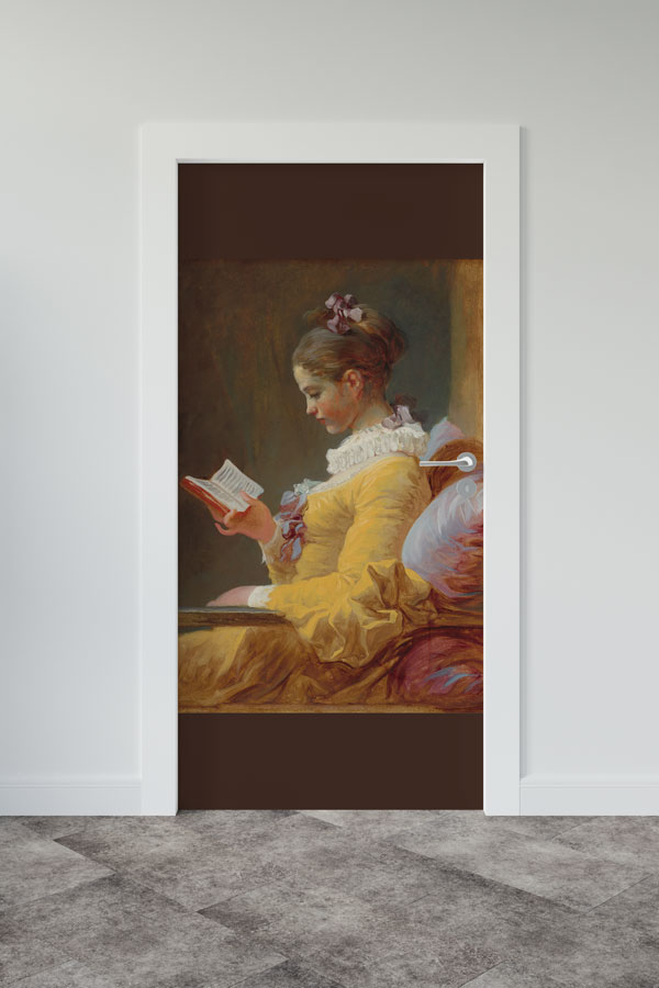 Fragonard "Okuyan Kız" Tablosu Kapı Giydirme - Klasik Sanat Dekoru 8666