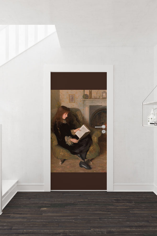 Thomas Sully "Okuyan Kız" Tablosu Kapı Giydirme - Klasik Sanat Dekoru 8667