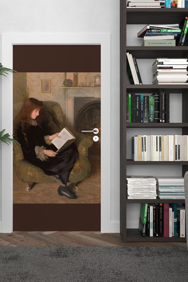 Thomas Sully "Okuyan Kız" Tablosu Kapı Giydirme - Klasik Sanat Dekoru 8667